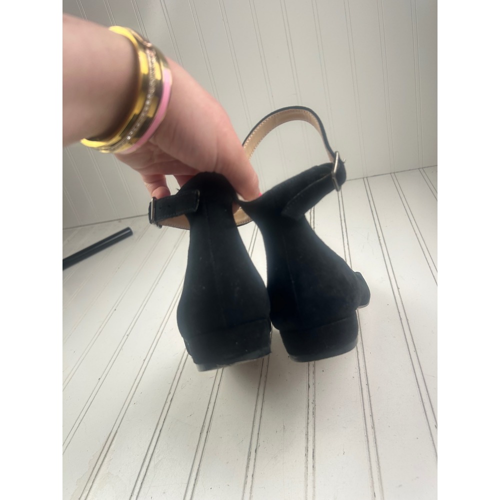 Vince Camuto Attera Black Suede Ankle Strap Ballet Work Flats Women's Size 8M - Picture 4 of 10